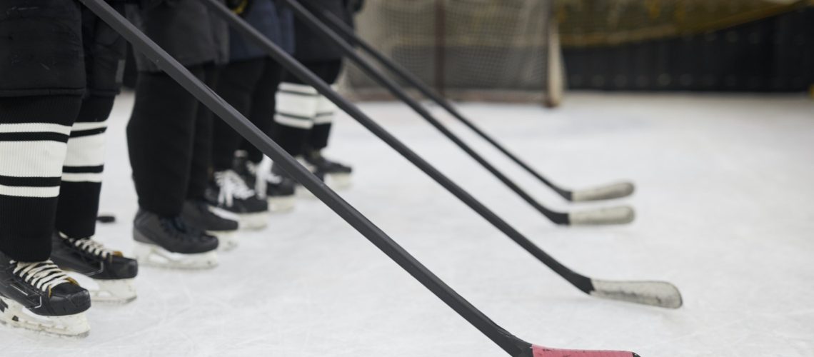 Hockey Team in Row Background